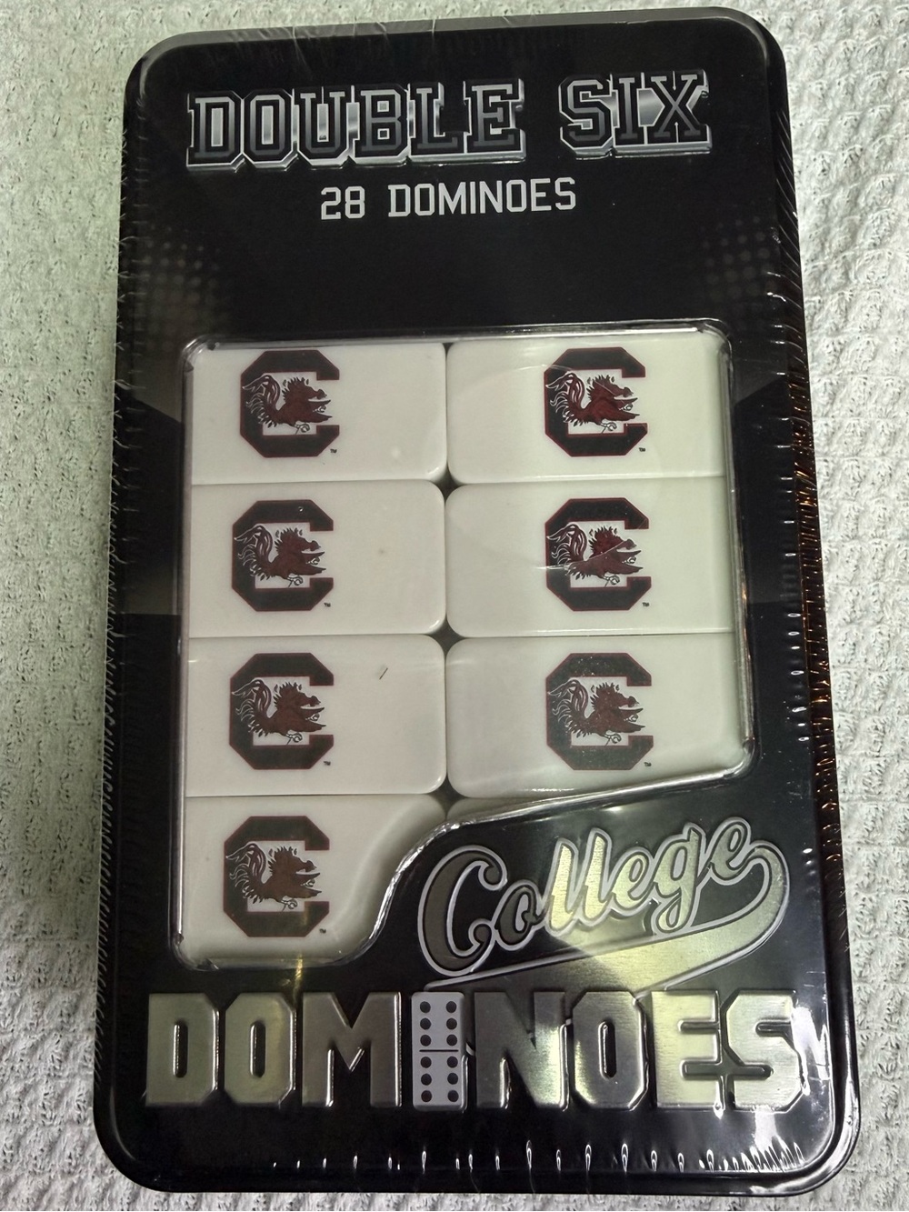 Gamecocks College Double Six Dominoes Set - White